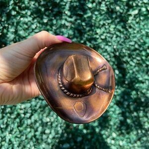 Vintage Copper Cowboy hat, copper decor, vintage ashtray, Cowboy Hat